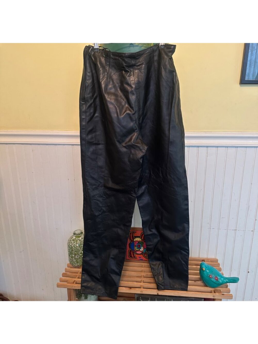 Vakko Womens Black Leather Pants Size 12 Made In USA - Picture 2 of 8
